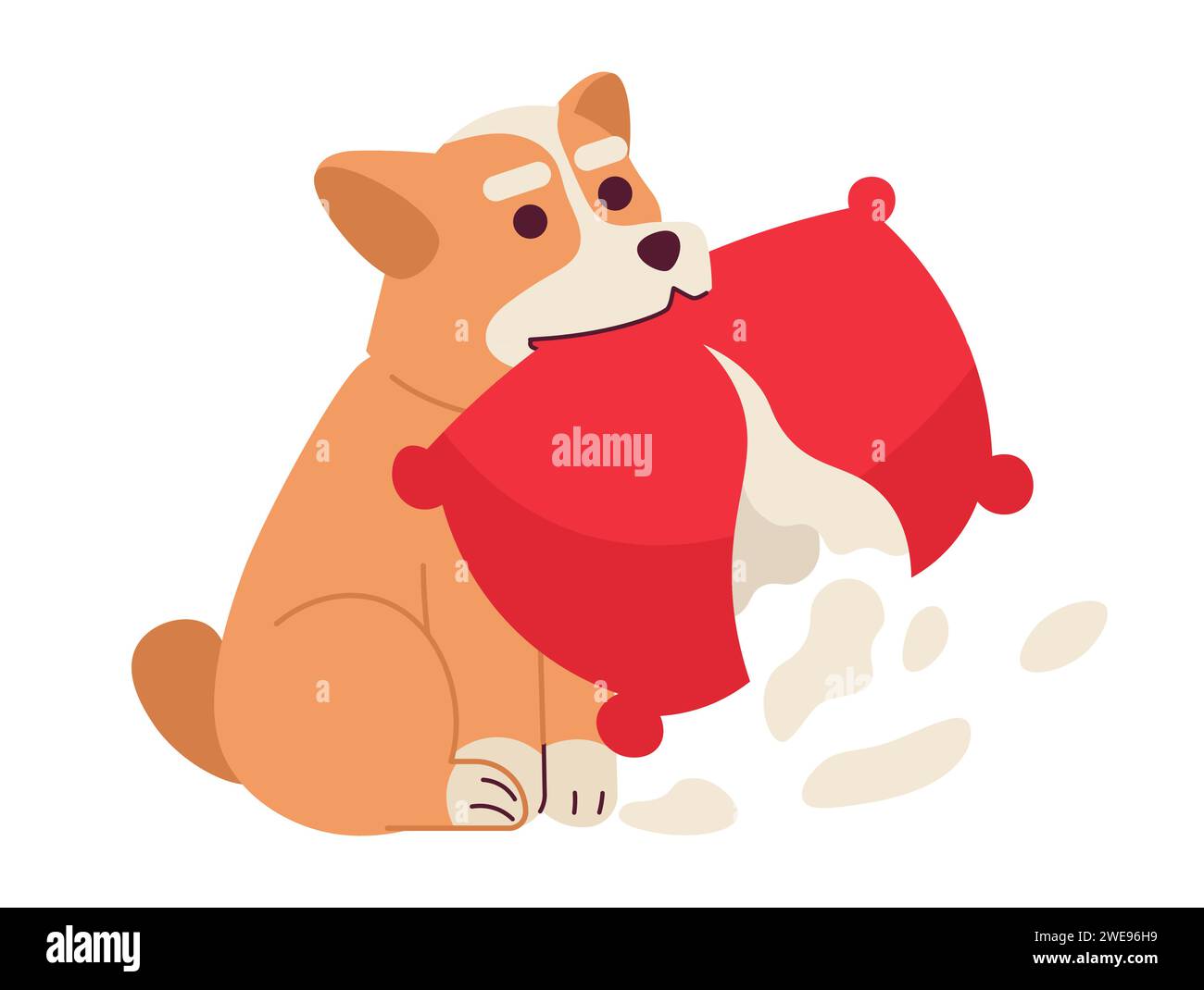 Dog chewing pillow Cut Out Stock Images Pictures Alamy
