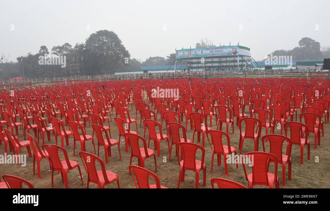 Patna, India. 23rd Jan, 2024. PATNA, INDIA JANUARY 23 A view of