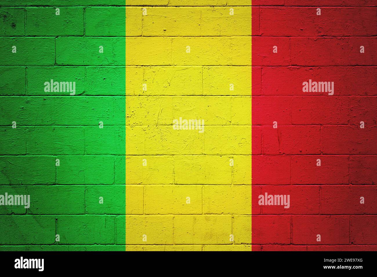 Flag of Mali painted on a cinder block wall Stock Photo - Alamy