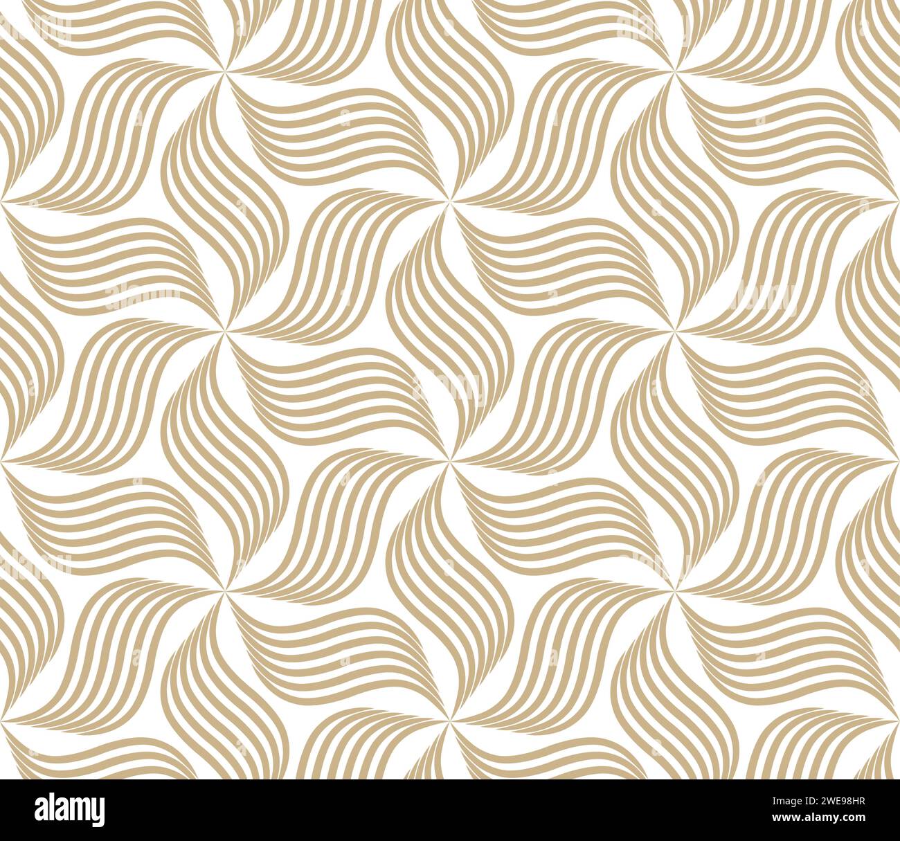 The geometric pattern with wavy lines. Seamless vector background. Gold ...
