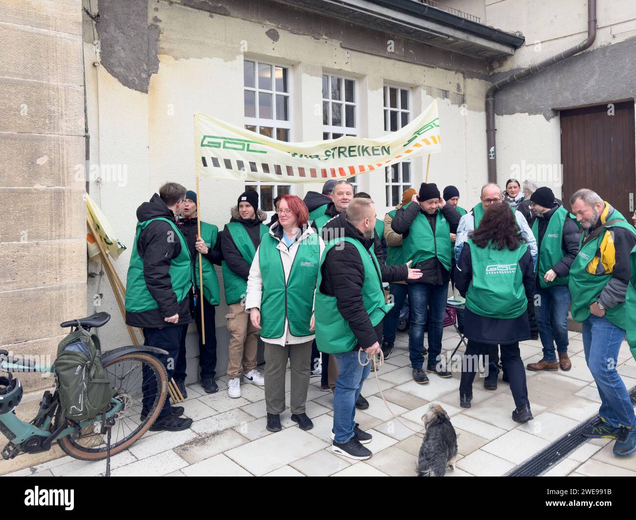 Tuebingen Die Lokfuehrergewerkschaft GDL Streikt, GDLSreik, Personenverkehr, Bahnstreik