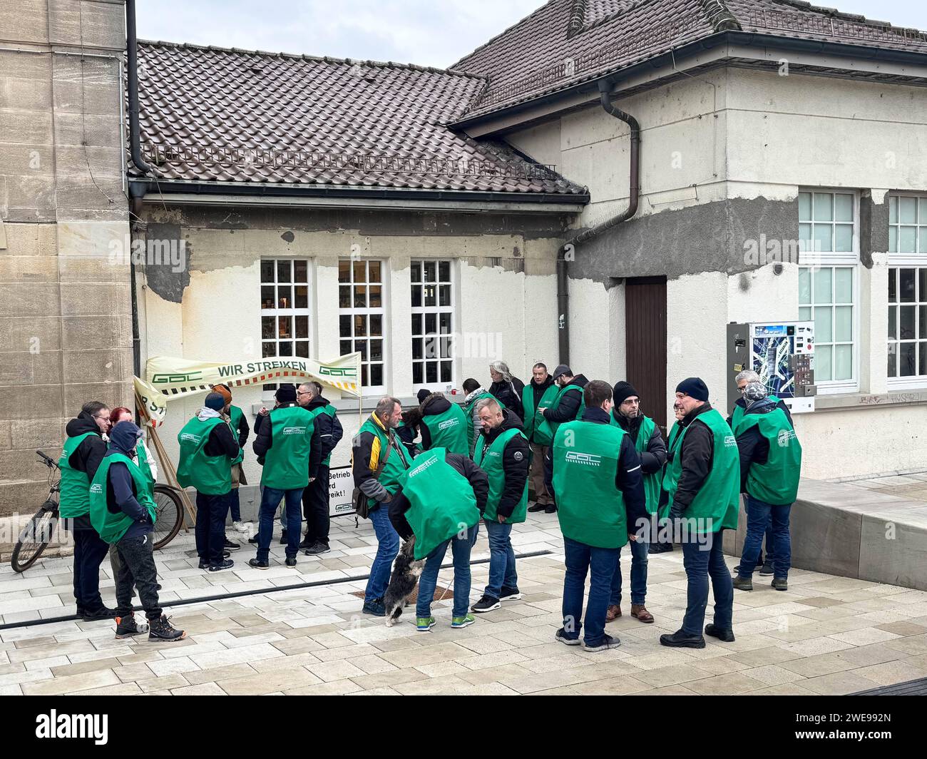 Tuebingen Die Lokfuehrergewerkschaft GDL Streikt, GDLSreik, Personenverkehr, Bahnstreik