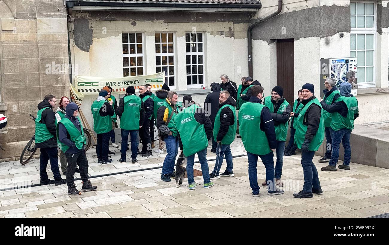 Tuebingen Die Lokfuehrergewerkschaft GDL Streikt, GDLSreik, Personenverkehr, Bahnstreik
