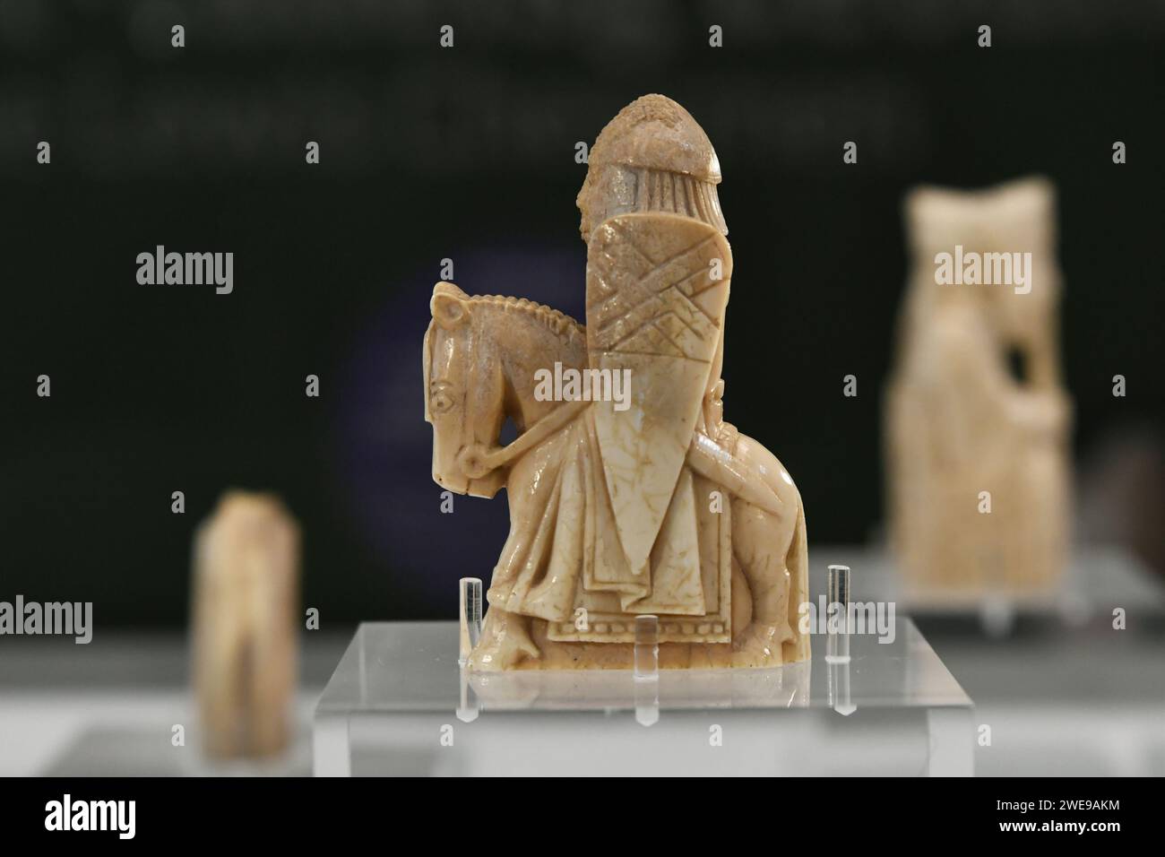 Chess pieces from the Lewis chessmen collection Stock Photo