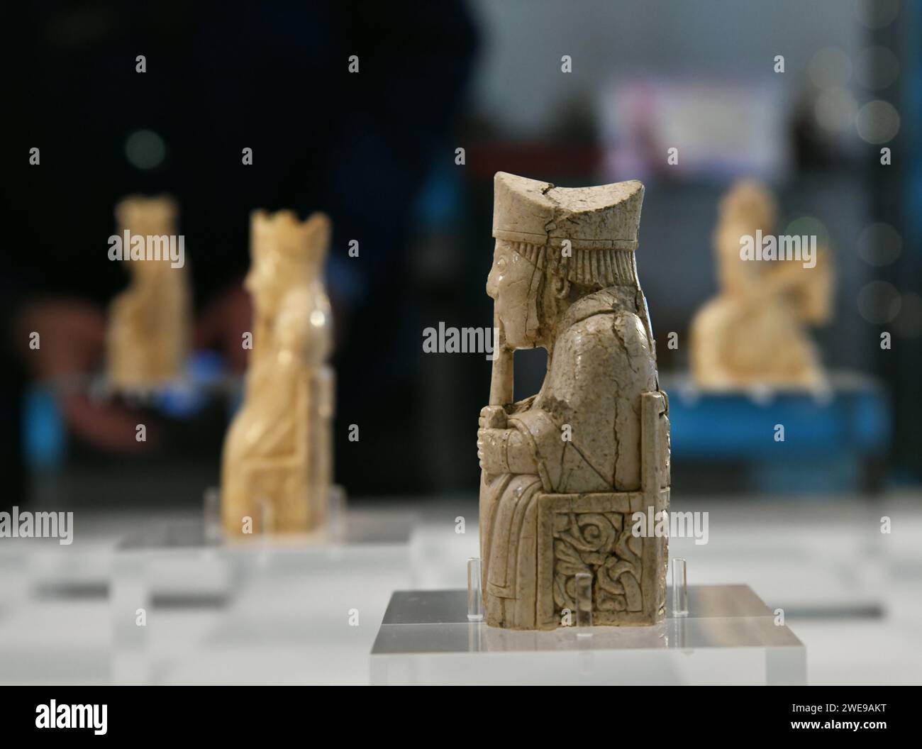 Chess pieces from the Lewis chessmen collection Stock Photo