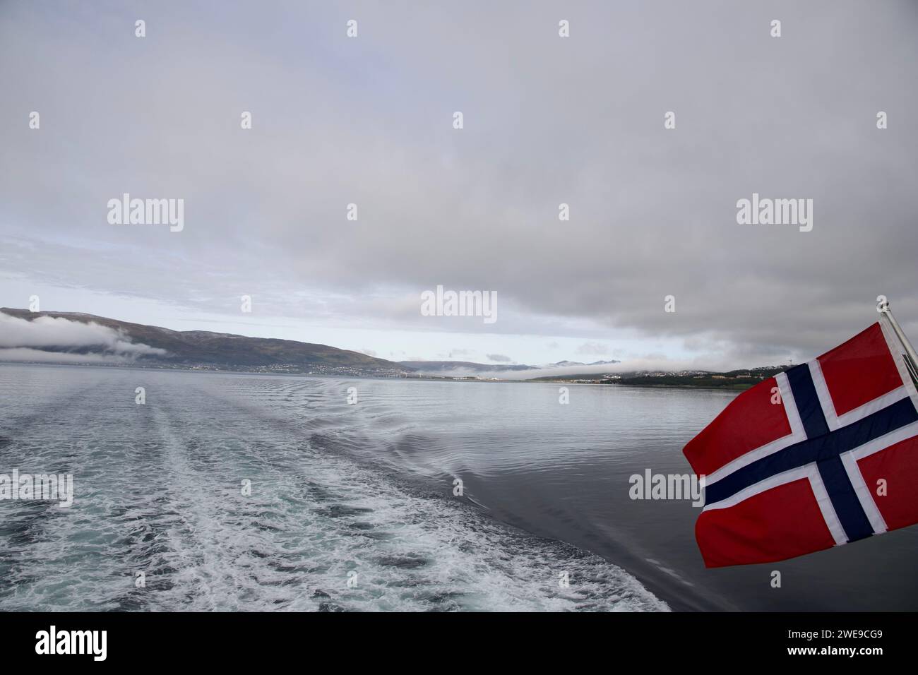 Sailing on Tromsdalen Fjord Stock Photo