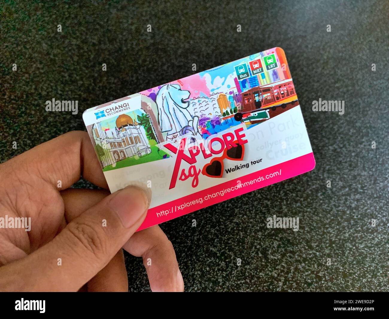 EZ Link card, e-money for different purposes used fot tourist in Singapore Stock Photo