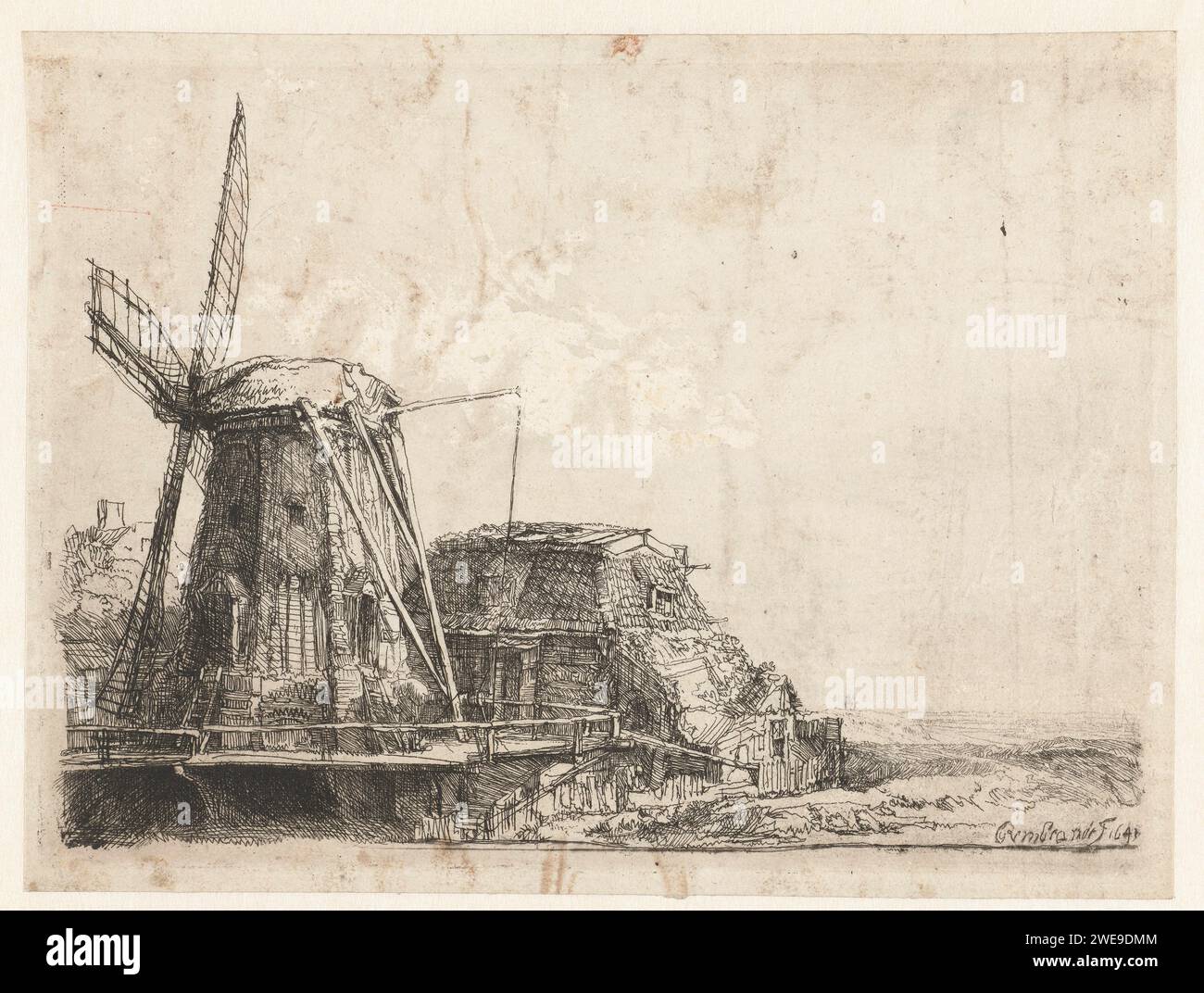 The Windmill, Cecilia Lucy Brightwell, After Rembrandt van Rijn, 1800 ...