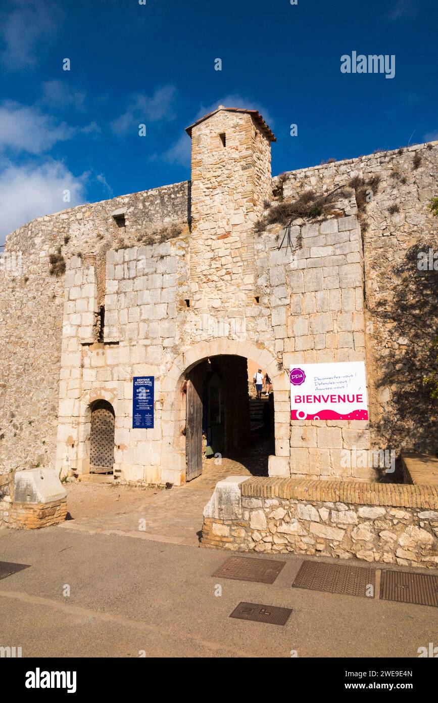 Entrance gate front facade of Fort Royal on Île SainteMarguerite