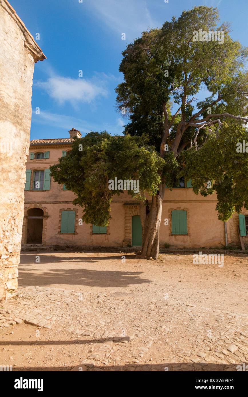 Interior yard & buildings of Fort Royal, also a former prison, on Île