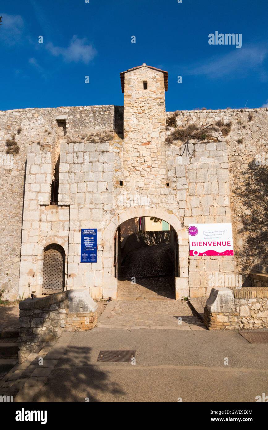 Entrance gate front facade of Fort Royal on Île SainteMarguerite