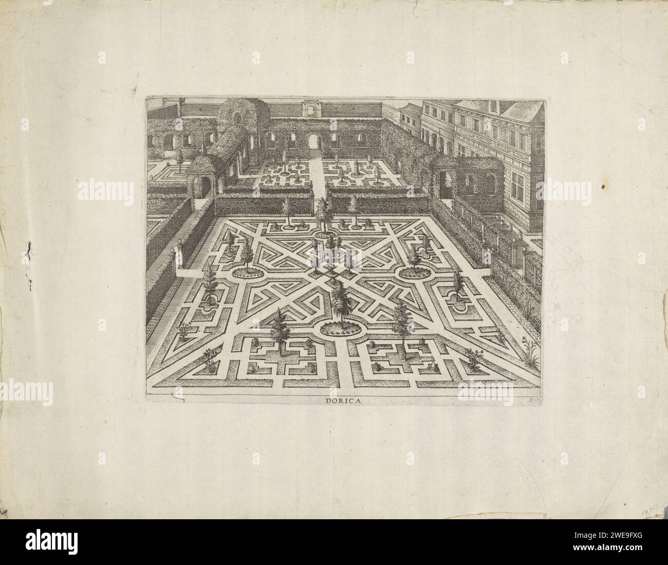 Garden with central parterre and diagonal paths, anonymous, after Hans ...