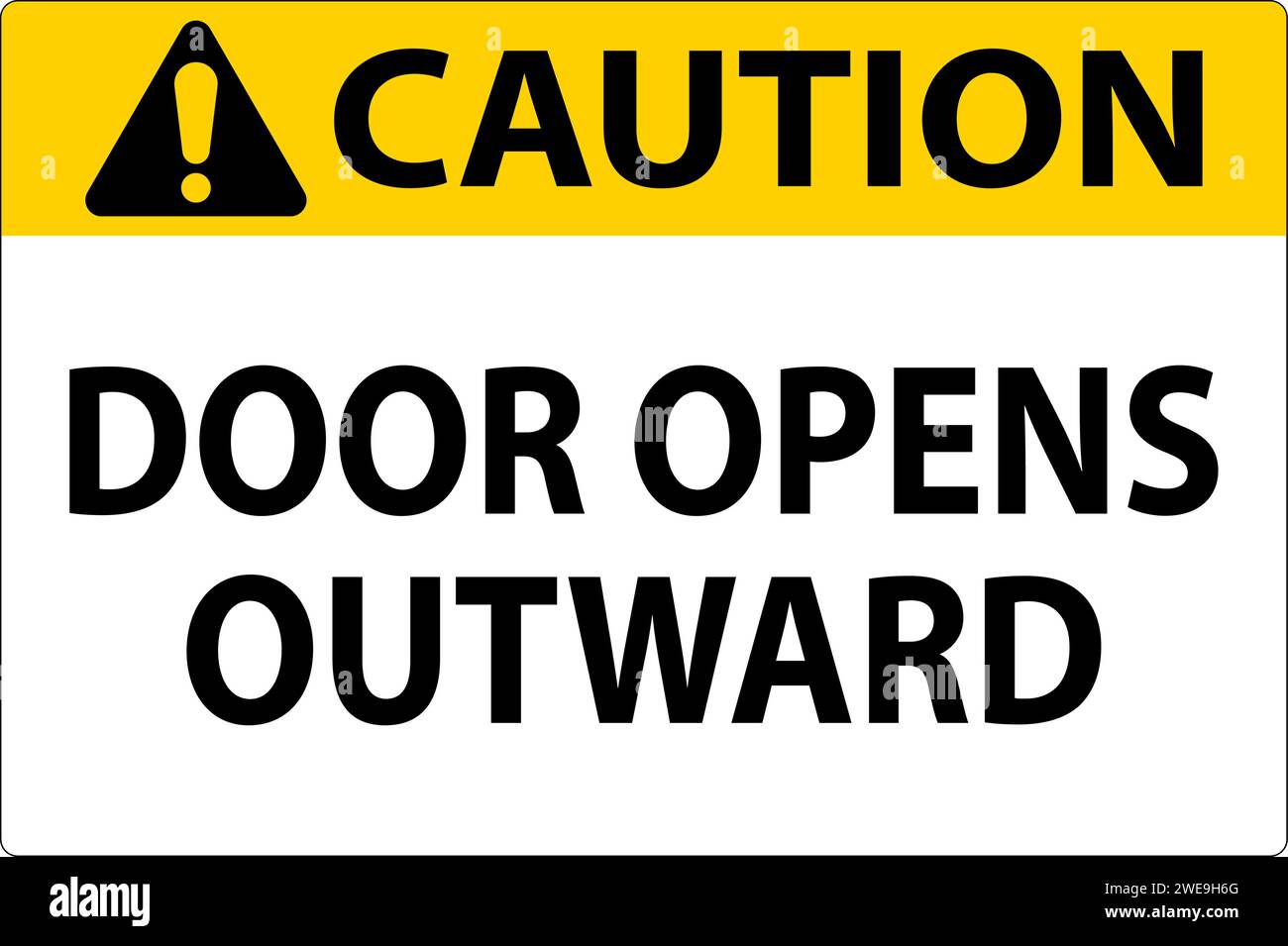 Caution Sign Door Opens Outward Stock Vector Image & Art Alamy