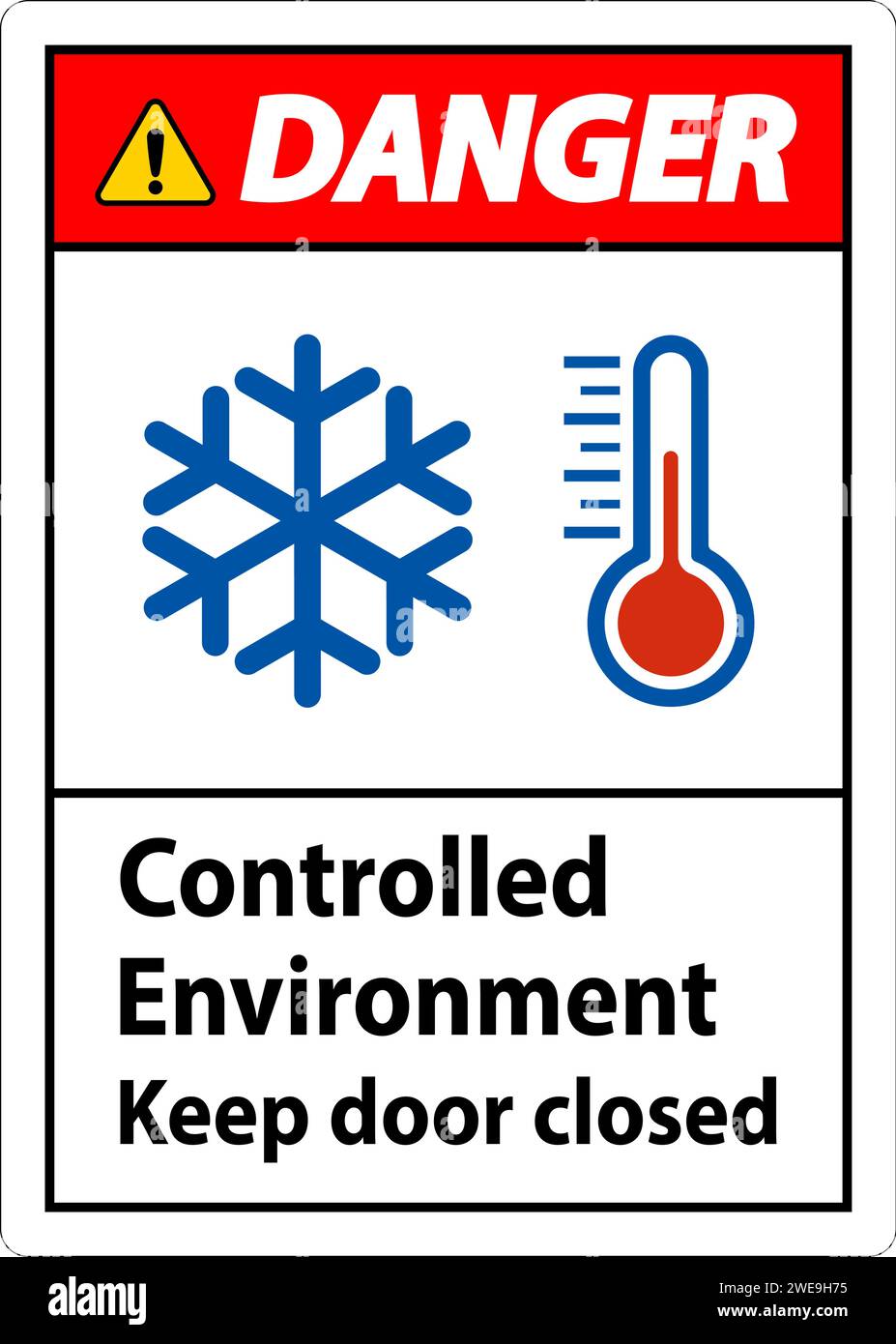 Danger Sign, Controlled Environment Keep Door Closed Stock Vector Image