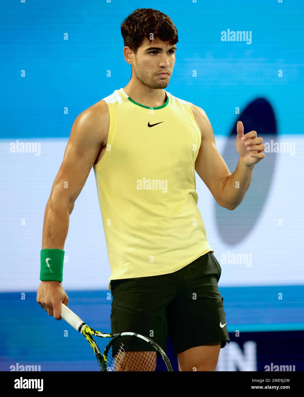 Melbourne, Australia, 24th Jan, 2025. Tennis player Carlos Alcaraz from
