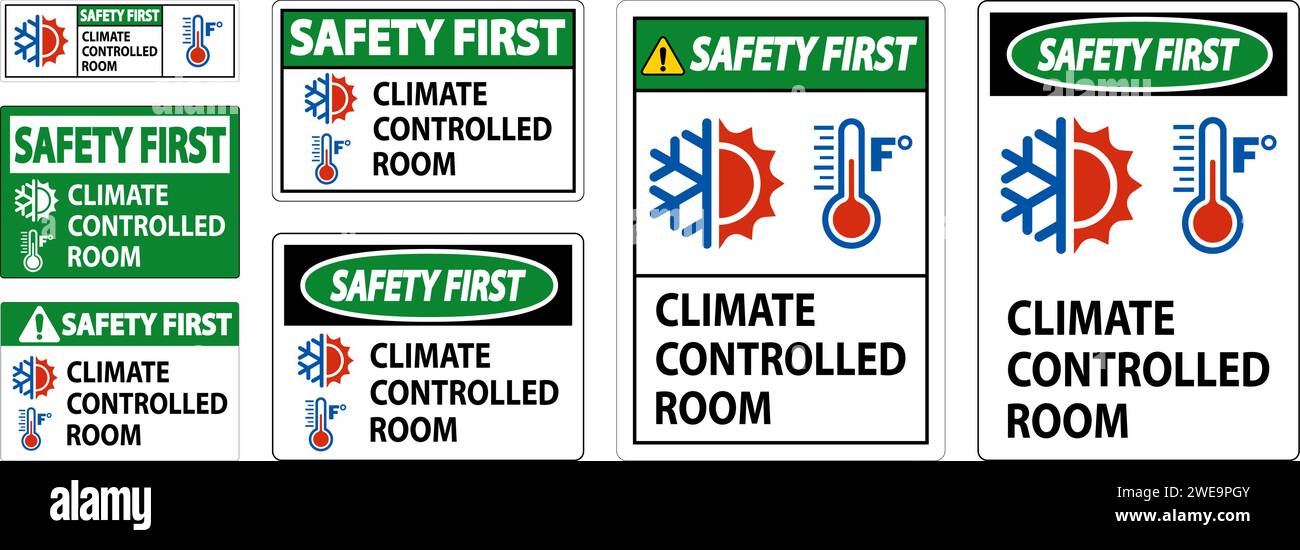 Targa in latta con scritta Climate Controlled Area Keep Door Closed Help Keep Temperature Sensitive Areas Constant 20,3 x 30,5 cm
