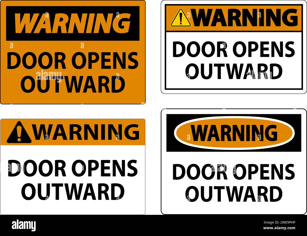 Warning Sign Door Opens Outward Stock Vector Image & Art Alamy