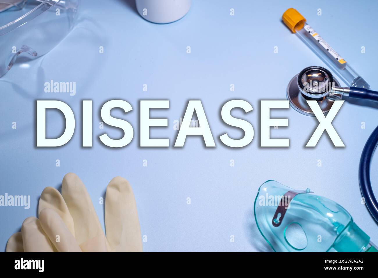 Background of Disease X.Disease X is an unknown pathogen that could cause a serious international epidemic.Medical health concept. Stock Photo
