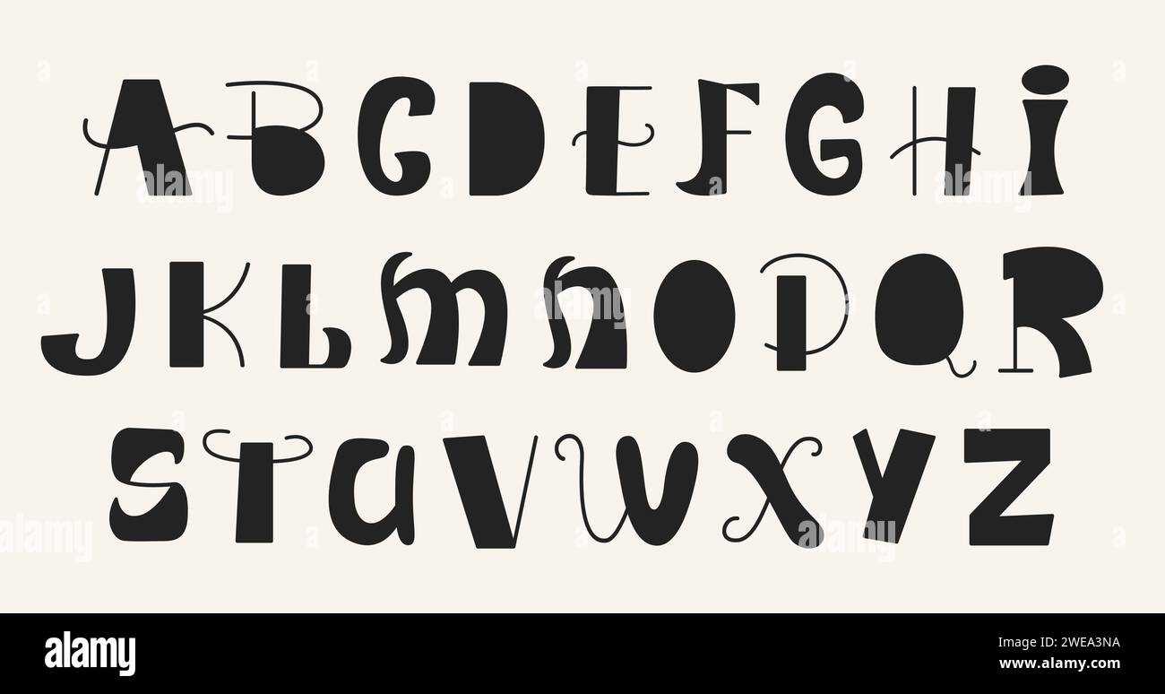 English Letters Latin Font Trend Cut Out Alphabet  Stock Vector