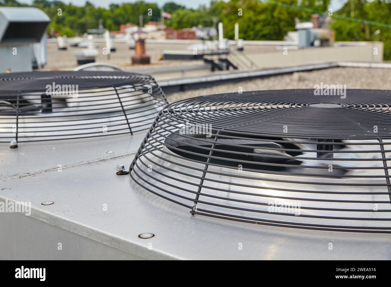 Industrial Rooftop Air Conditioning Units CloseUp Stock Photo Alamy