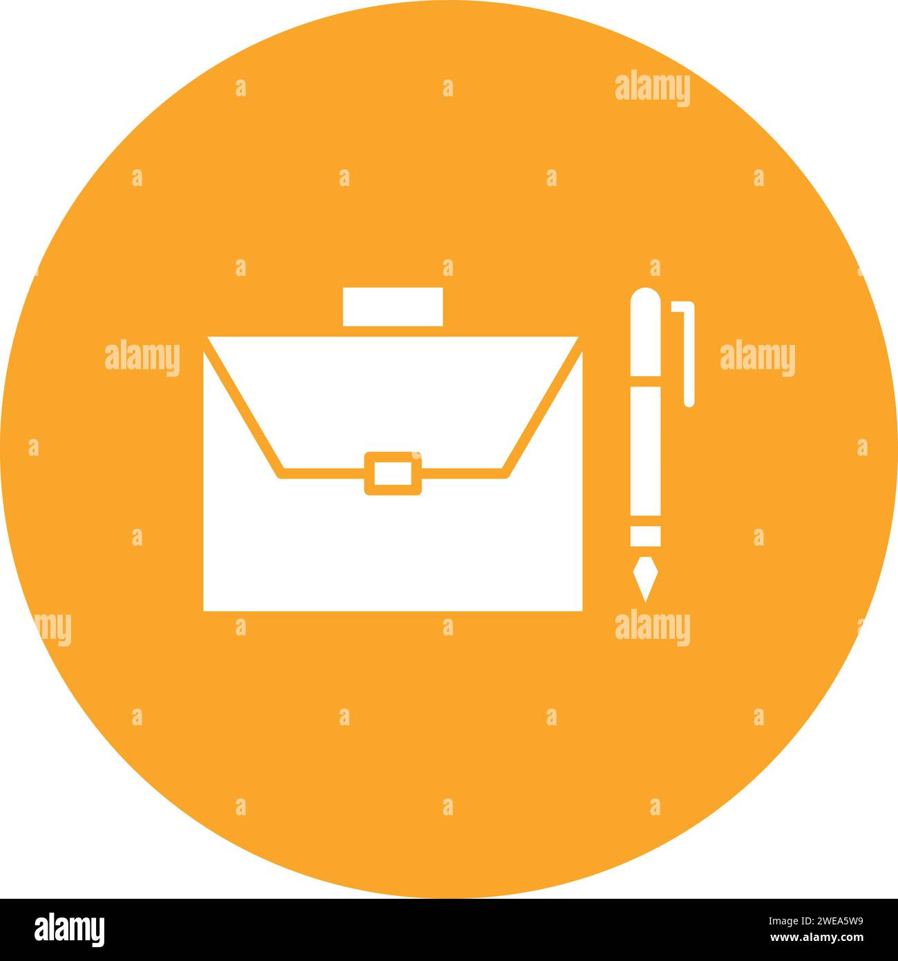 Briefcase and Pen icon vector image. Suitable for mobile application web application and print media. Stock Vector