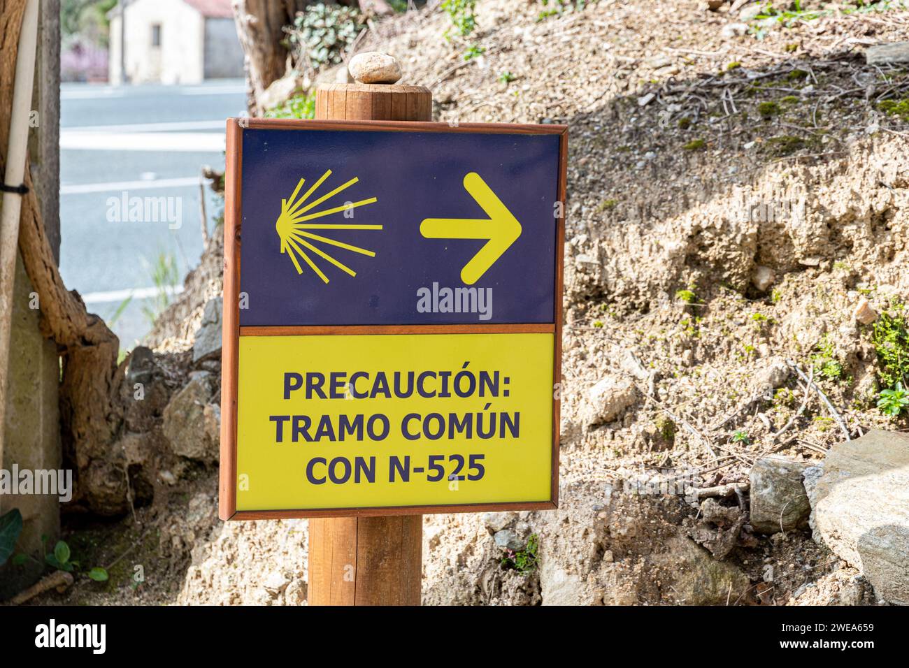 A Ponte Ulla, Spain. Directions to Santiago de Compostela and the Way of Saint James, a popular