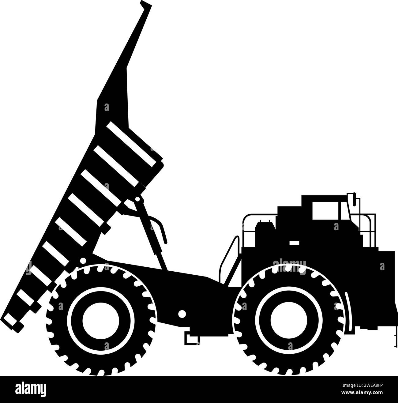 Silhouette of Dump Truck Icon in Flat Style Stock Vector Image & Art ...
