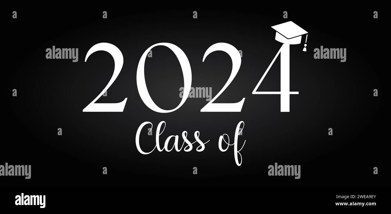 class of 2024 beautiful text illustration design Stock Vector Image