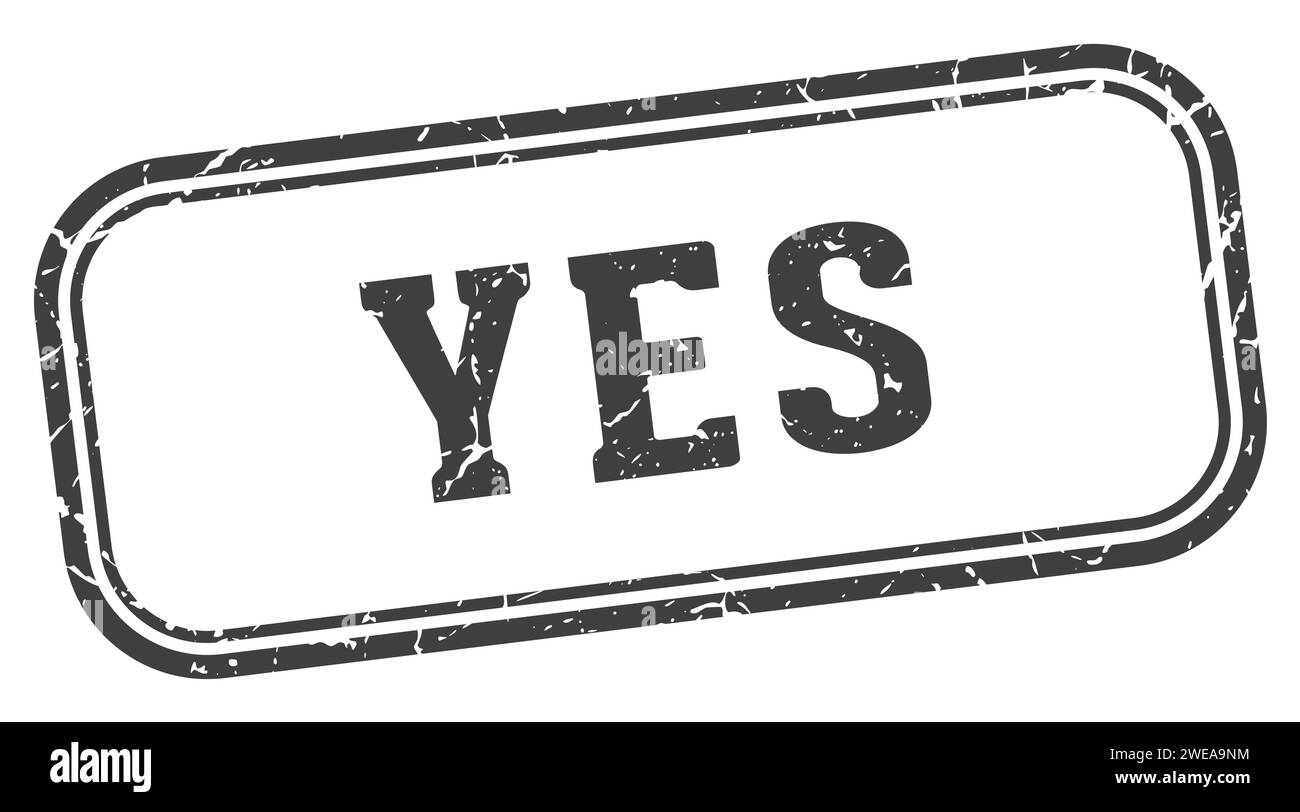 yes stamp. yes rectangular stamp isolated on white background Stock ...