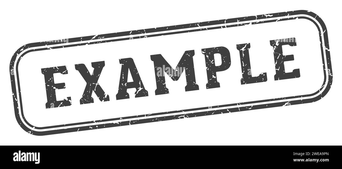 example stamp. example rectangular stamp isolated on white background ...