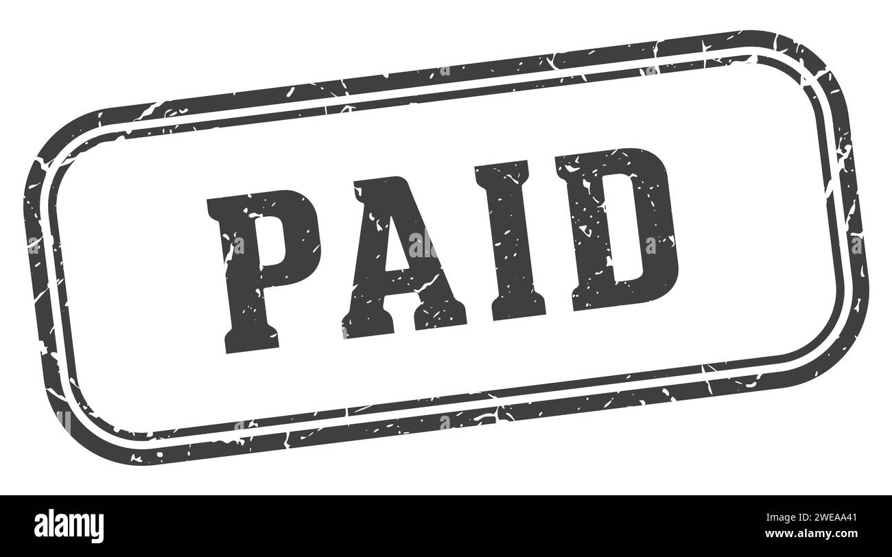 paid stamp. paid rectangular stamp isolated on white background Stock