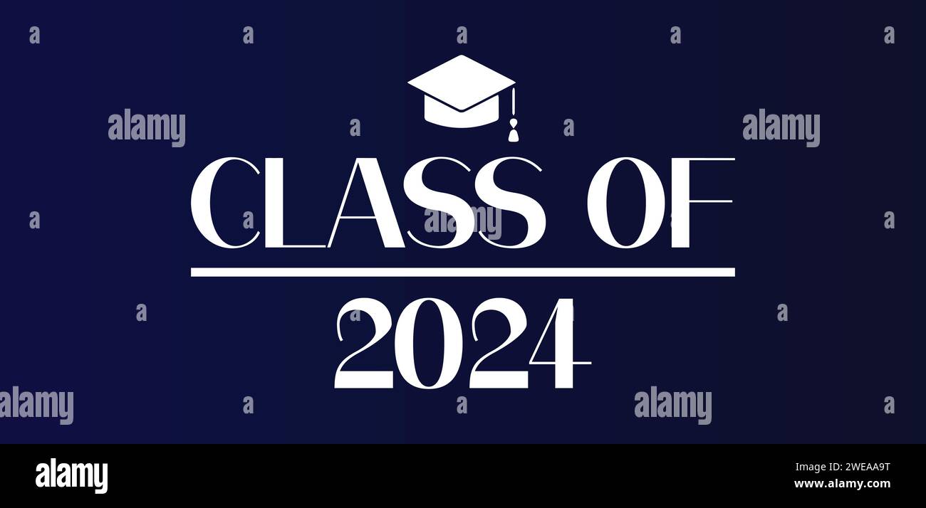 class of 2024 text illustration design Stock Vector
