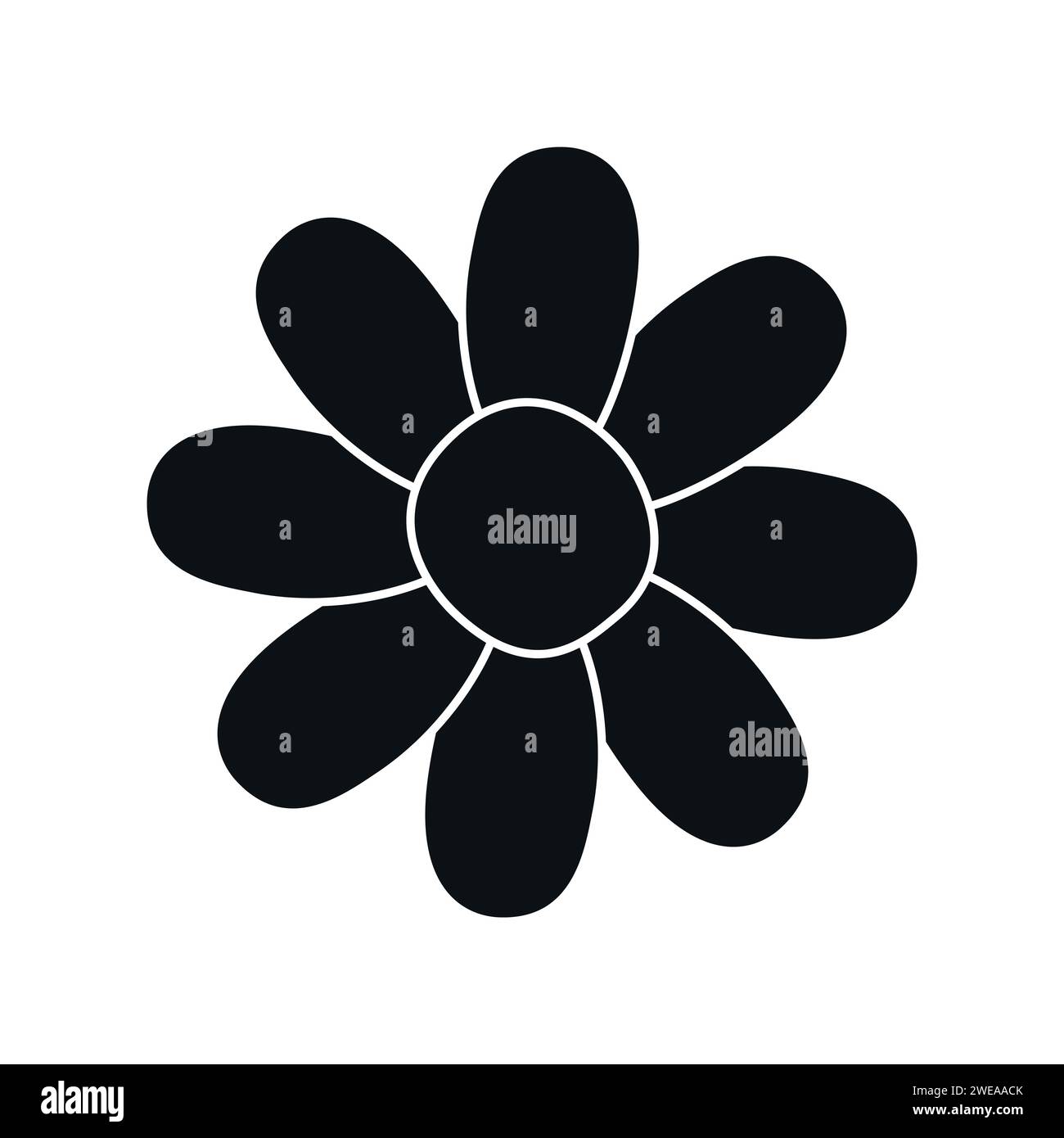 Vector flat hand drawn flower isolated on white background Stock Vector ...