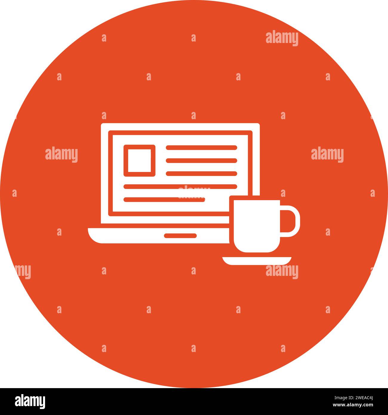 Coffee and Work icon vector image. Suitable for mobile application web application and print media. Stock Vector