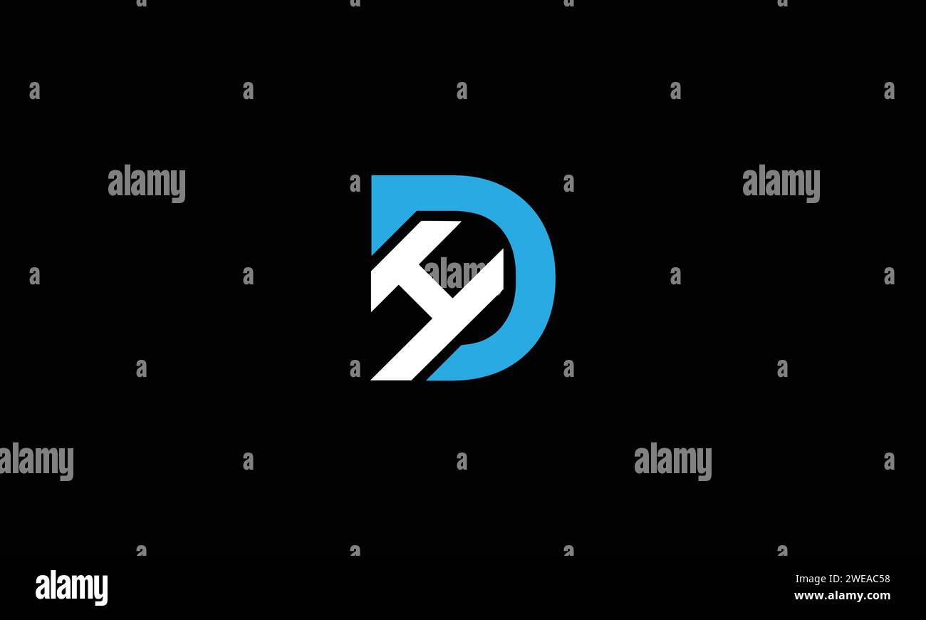 d h dh hd initial logo design vector template Stock Vector
