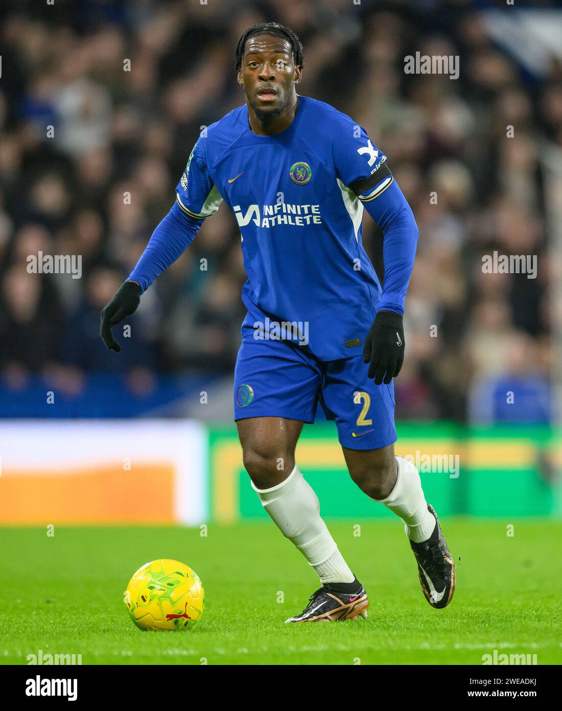 23 Jan 2024 - Chelsea v Middlesbrough - EFL Cup Semi-Final  - Stamford Bridge.  Chelsea's Axel Disasi in action. Picture : Mark Pain / Alamy Live News Stock Photo