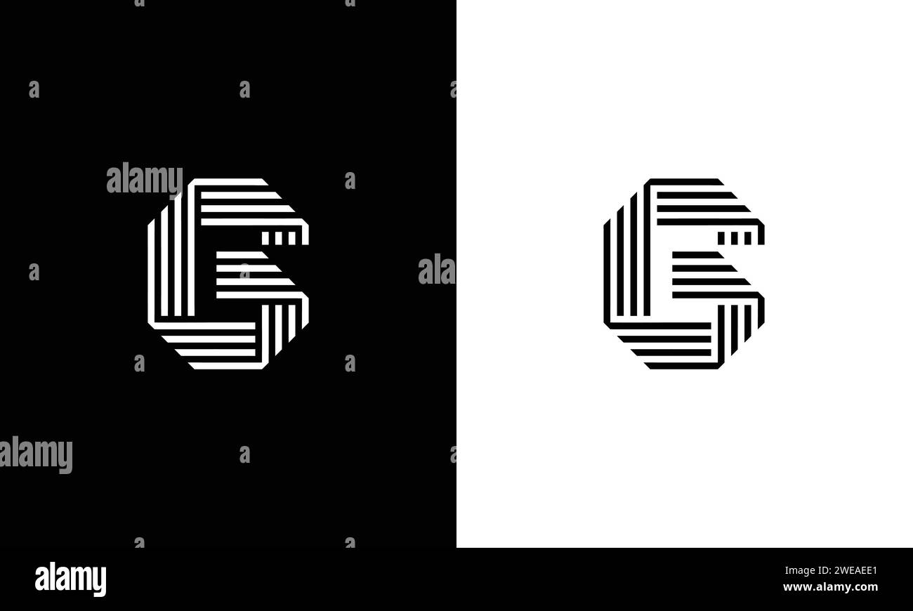 Letter G vector line logo design. Creative minimalism logotype icon ...