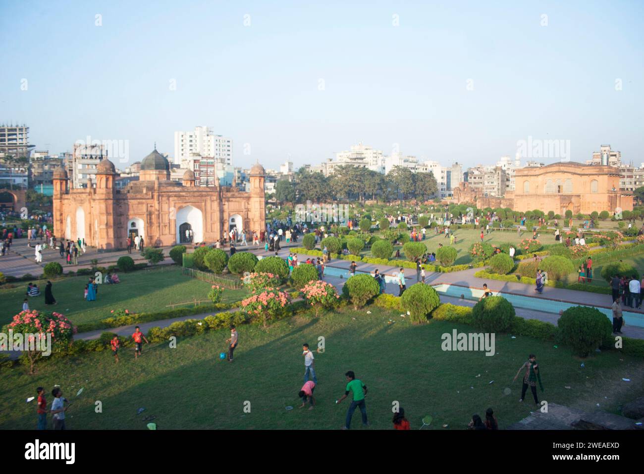 Lalbagh Fort is a fort in the old city of Dhaka. Its name is derived from its neighborhood Lalbagh, which means Red Garden. The term Lalbagh refers to reddish and pinkish architecture from the Mughal period. The original fort was called Fort Aurangabad. Bangladesh. Stock Photo