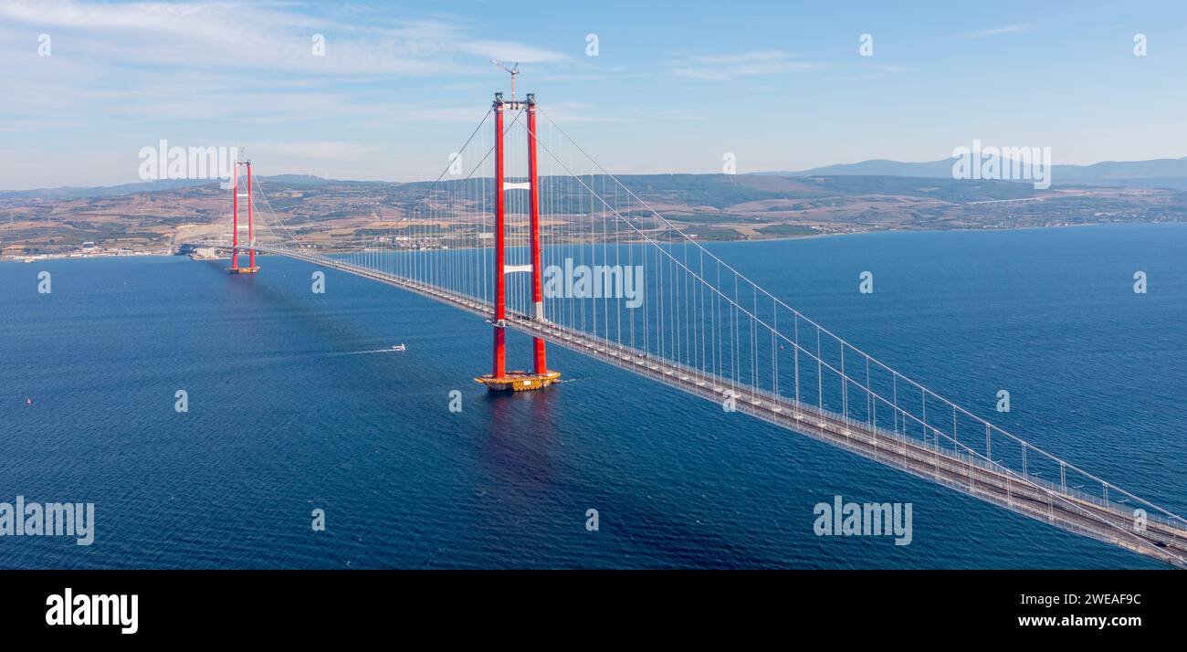 new bridge connecting two continents 1915 canakkale bridge (dardanelles ...