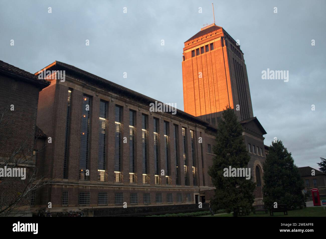 Cambridge University Library tower - the Giles Gilbert Scott building - Cambridge, England UK Stock Photo