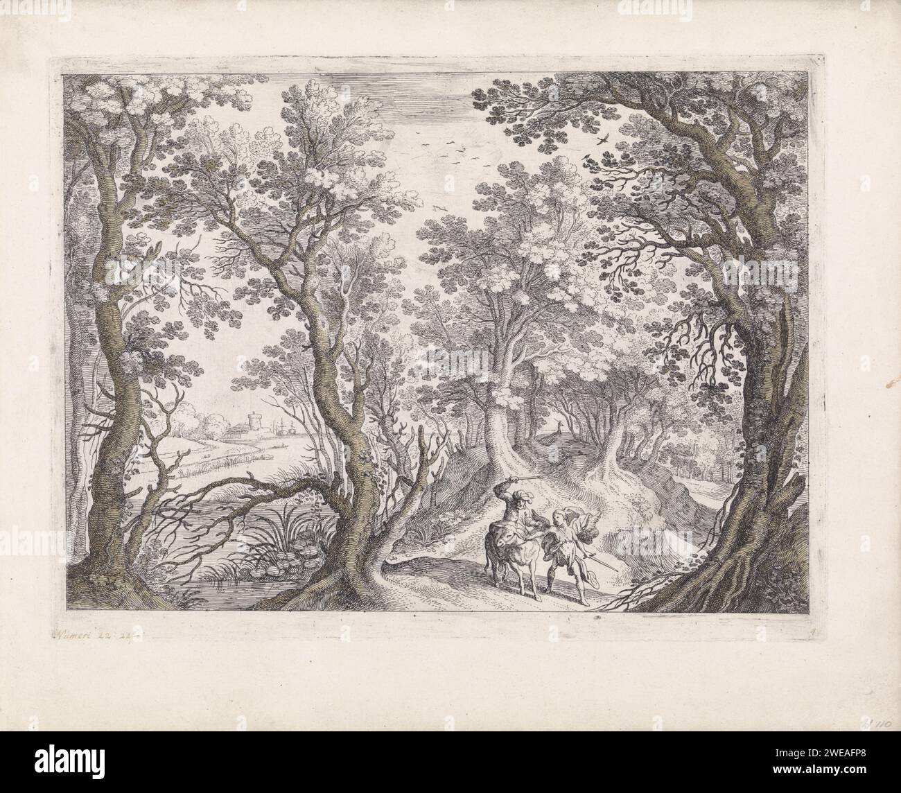 Bilam and De Ezel, Willem van Nieulandt (II), After Paul Bril, 1594 ...