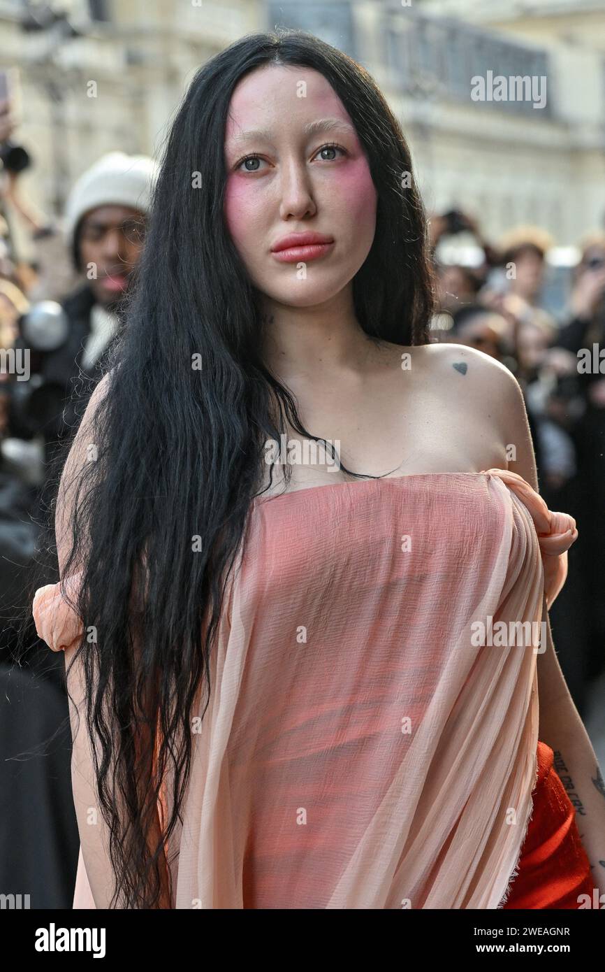 Paris, France. 24th Jan, 2024. Noah Cyrus arriving at Jean Paul