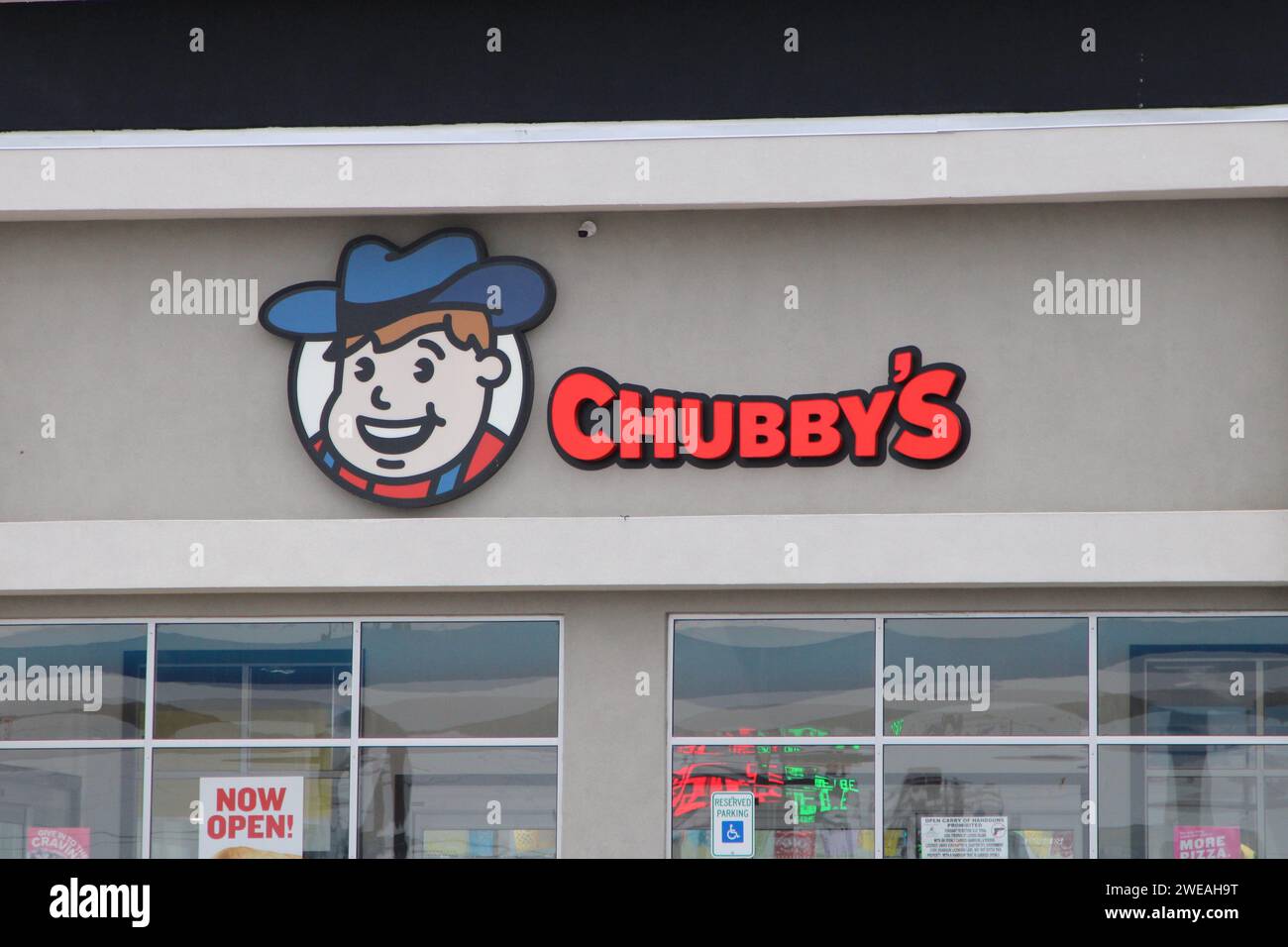 Natalia, USA. 24th Jan, 2024. Exterior view and signage of Valero's