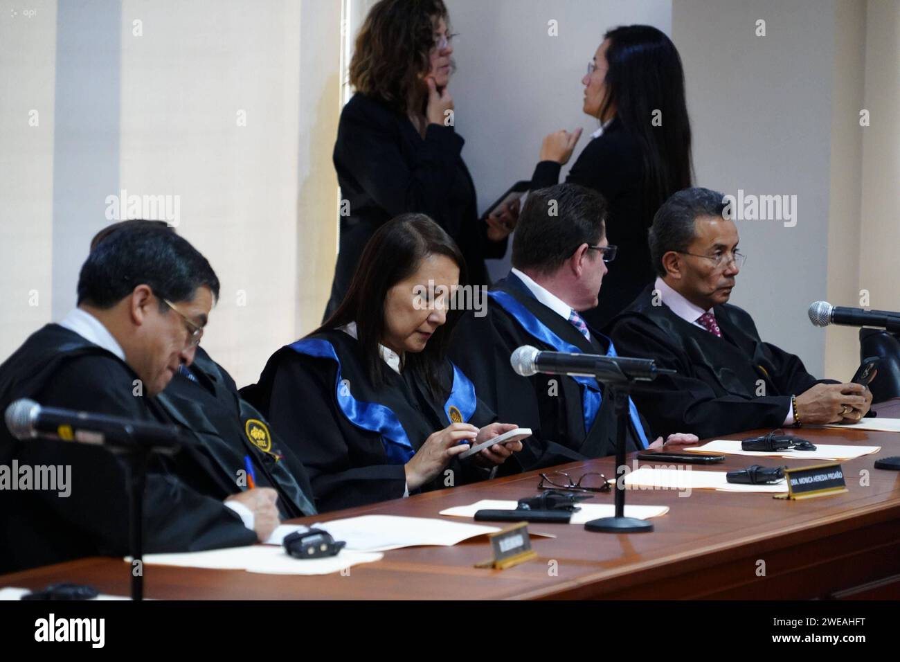 RESULTADOS EXAMEN CONTRA LA CORRUPCION CNJ Y ONU Quito 24 de enero 2024. Entrega de la UNODC de los resultados del examen de aplicacion de la convencion de las Naciones Unidas contra la Corrupcion. En la Corte Nacional de Justicia. API / DANIEL MOLINEROS Quito Pichincha Ecuador CLJ-RESULTADOSEXAMENCONTRALACORRUPCIONCNJYONU-a448af77959e7f15f4d59a3cf04dd66b *** RESULTS OF THE EXAMINATION AGAINST CORRUPTION CNJ AND UN Quito January 24, 2024 Delivery by UNODC of the results of the review of the implementation of the United Nations Convention against Corruption At the National Court of Justice API Stock Photo