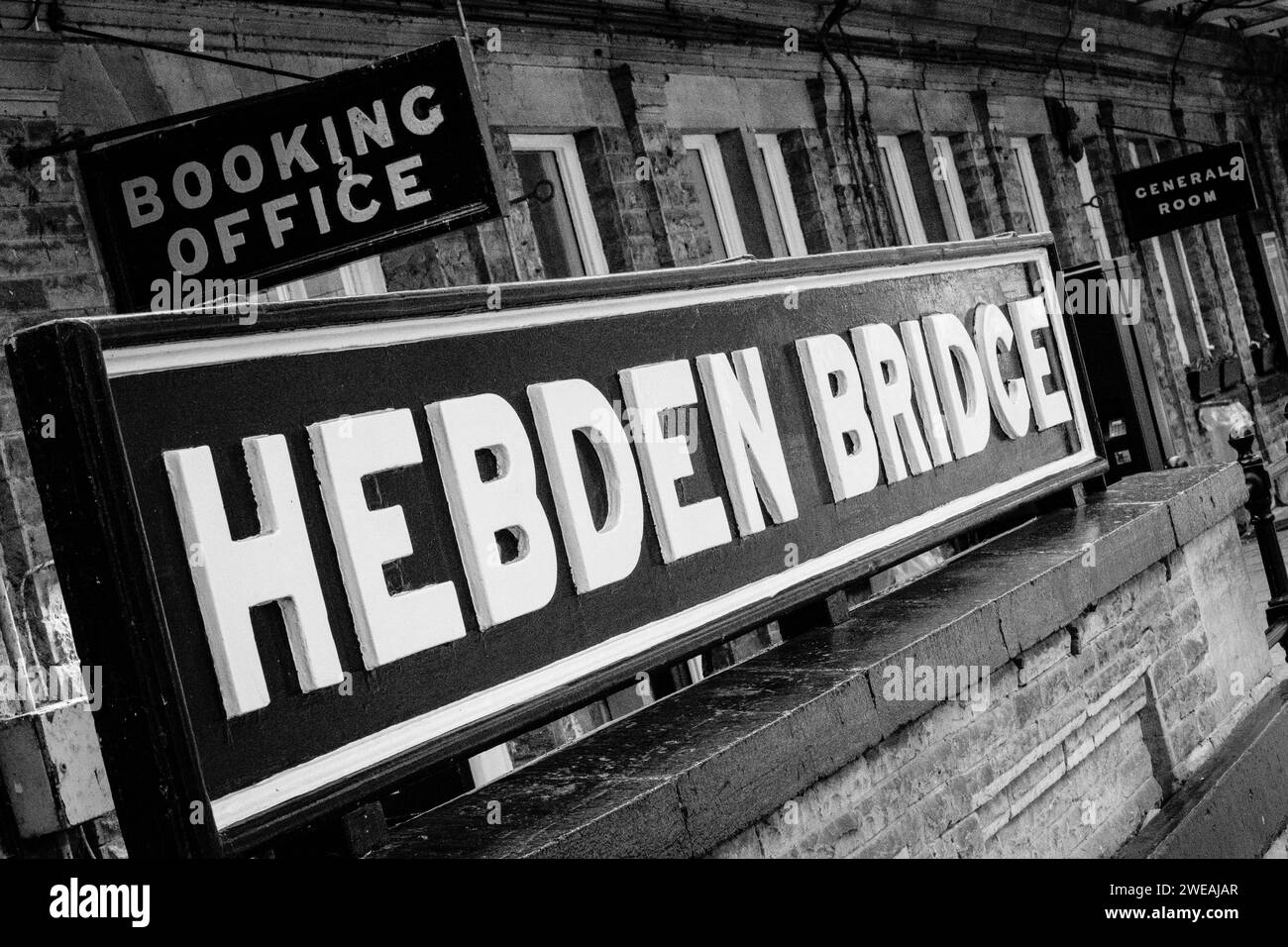Hebden Bridge railway Station, Calderdale, West Yorkshire. Stock Photo