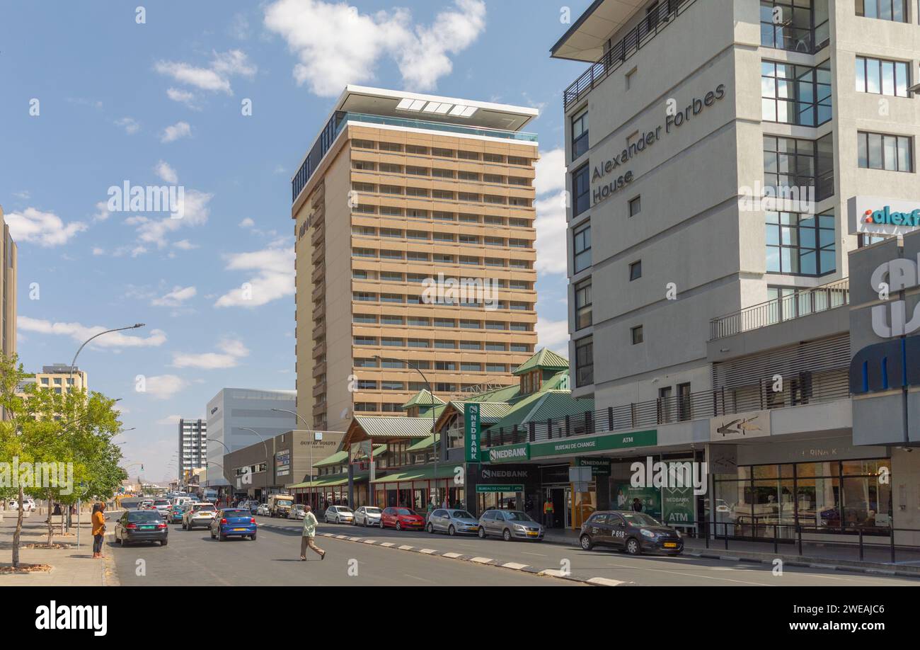 Windhoek, Namibia   Oct. 4, 2023: A main street in downtown Windhoek, Namibia. Stock Photo