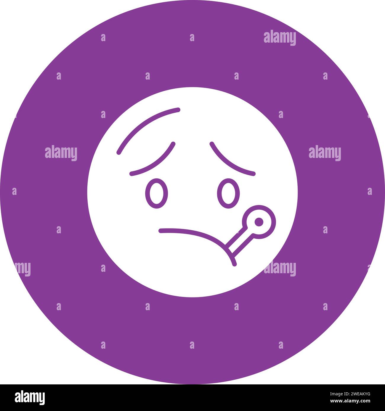 Face with Thermometer icon vector image. Stock Vector