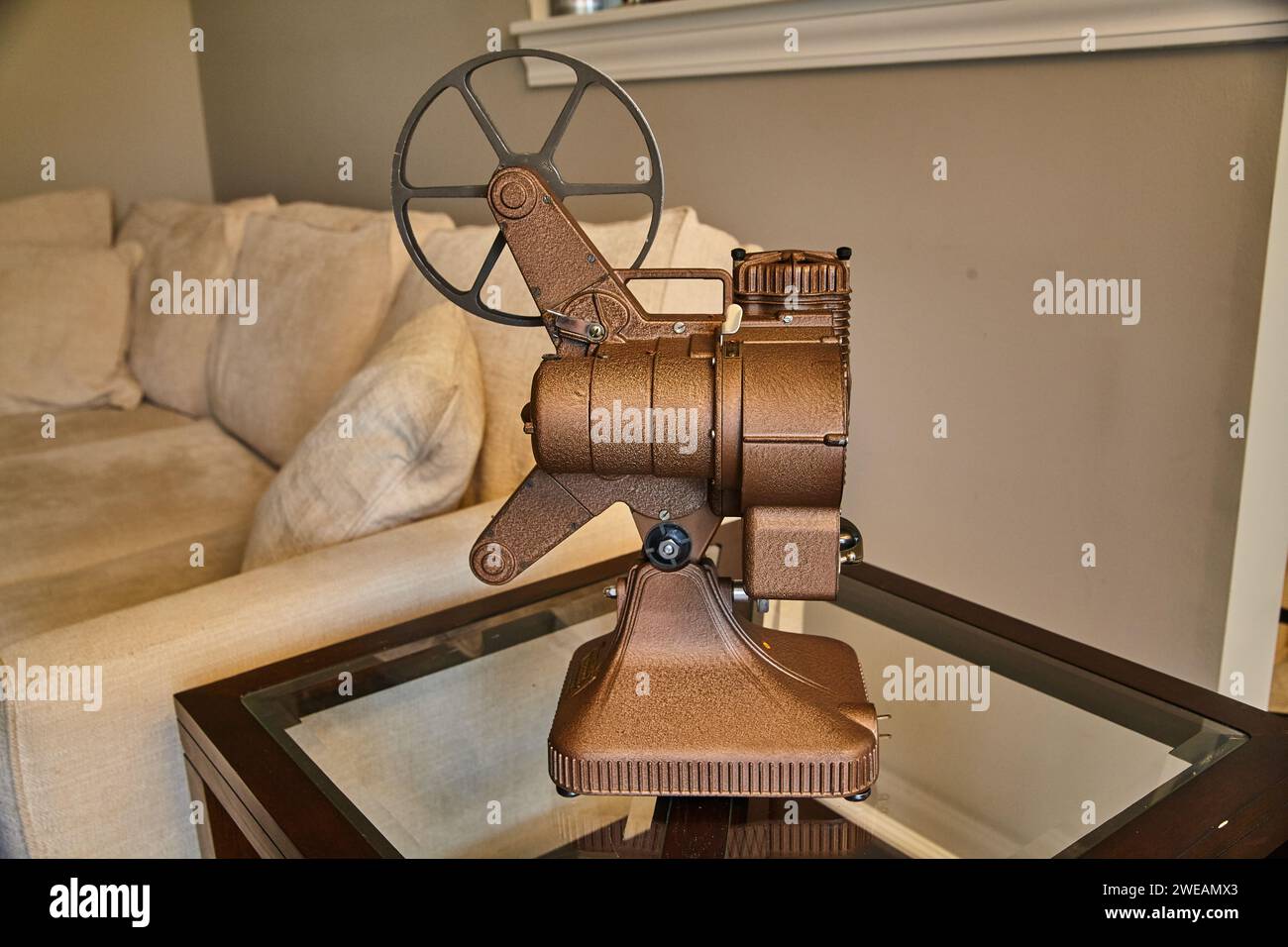 Vintage home movie film projector isolated Stock Photo - Alamy