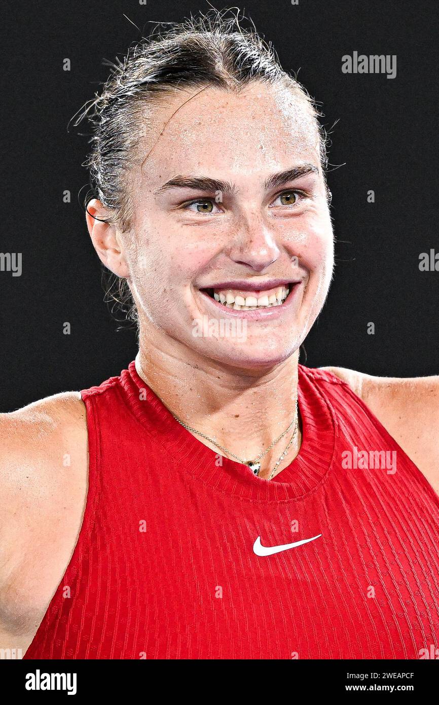 Paris, France. 23rd Jan, 2025. Aryna Sabalenka during the Australian