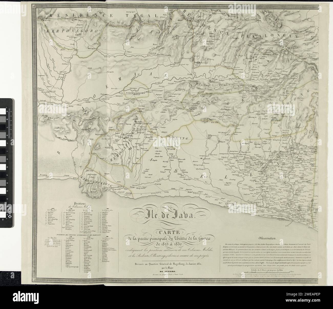 Map of Java, during the Java War 1825-1830 (left part), Alfred Bayly ...